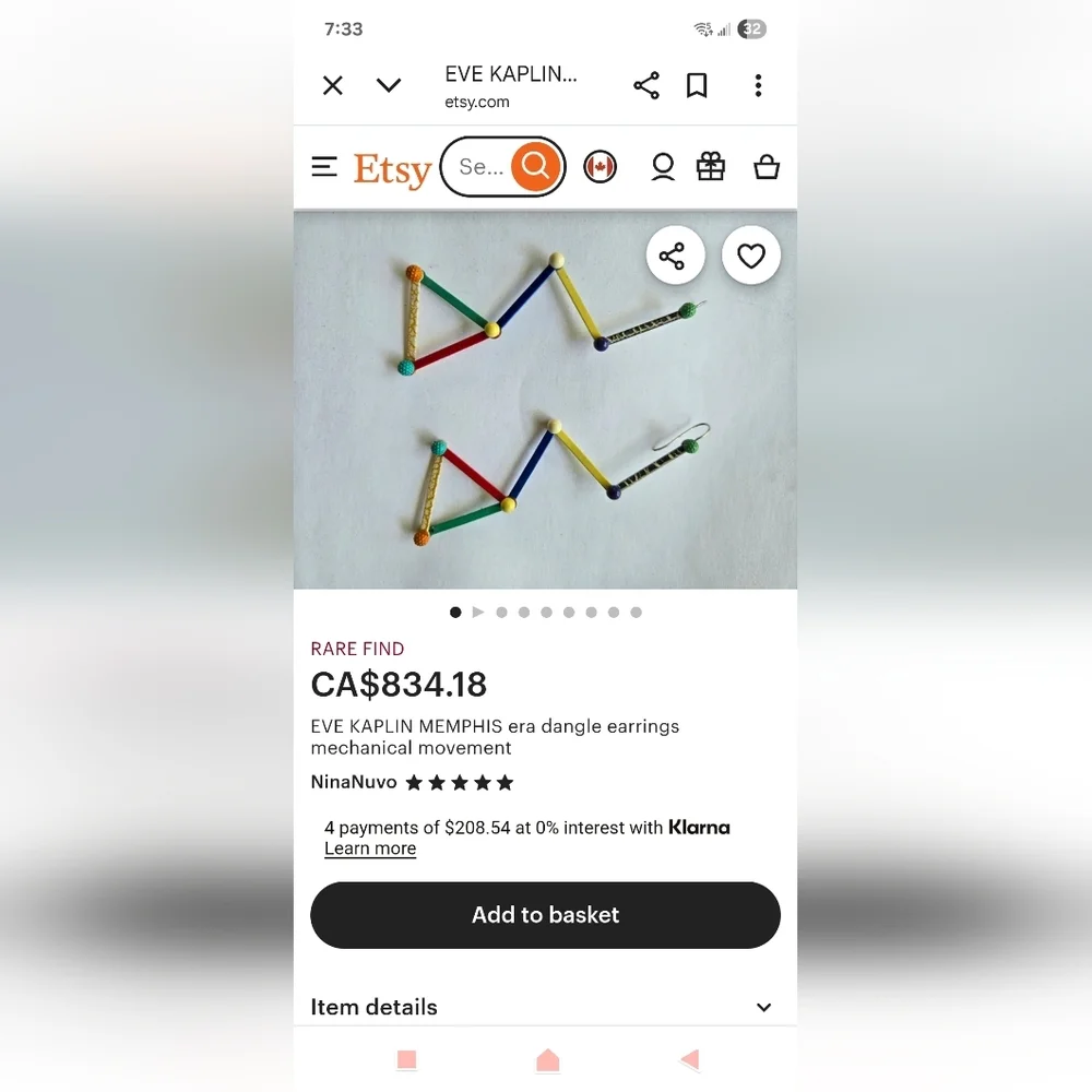 Eve Kaplin Vintage 80s Geometric Earrings - Picture 7 of 7